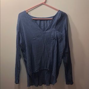 blue gauze shirt